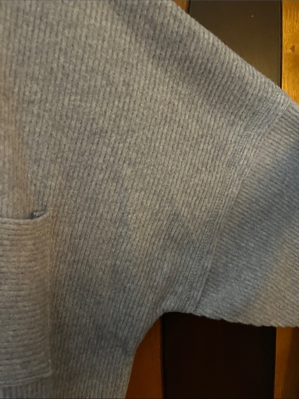 ZENANA Soft Heather Grey Ribbed Sweater w/Dropped Shoulders & Crew Neckline - Picture 7 of 13